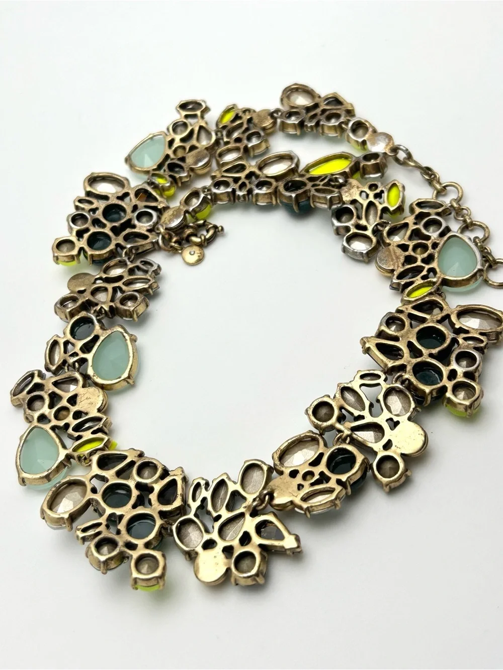 J. Crew Spring Bloom Green Yellow Opalescent Necklace
